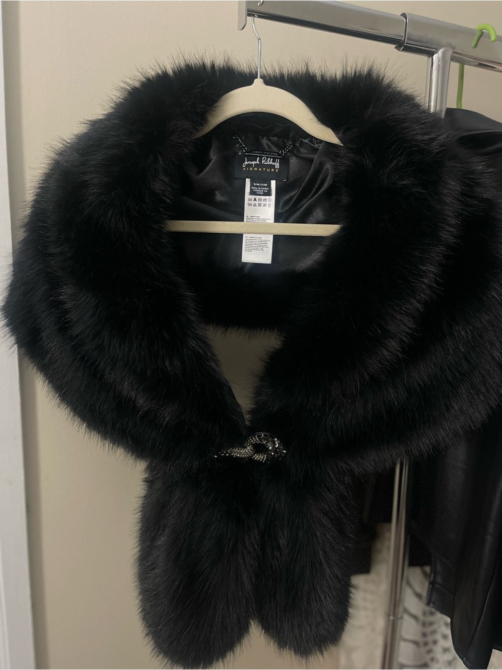 Joseph Ribkoff- Black Faux Fur Cover-up